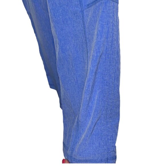 Athleta Ruched Capri Pants Sky Blue Ribbed Waistband Drawstring Cropped Size 0 - Picture 7 of 11